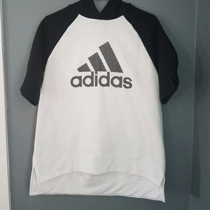 Adidas short sleeve hooded sweatshirt